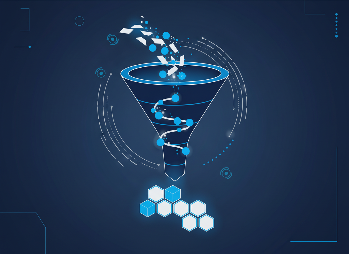 Lead generation funnel showing website visitors, leads, follow-up and customers